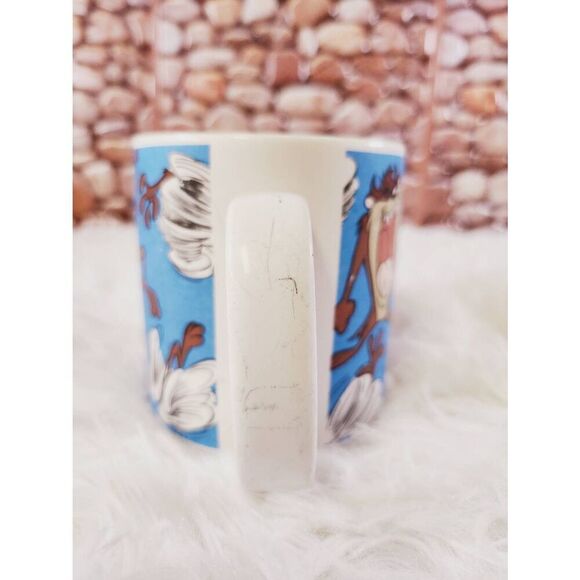 Vintage 1994 Looney Tunes Blue Taz Tasmanian Devil Applause 12oz Coffee Mug - Picture 3 of 8